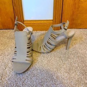 Grey python heels